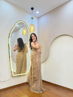 E111 INDO WESTERN DRAPE SAREE
