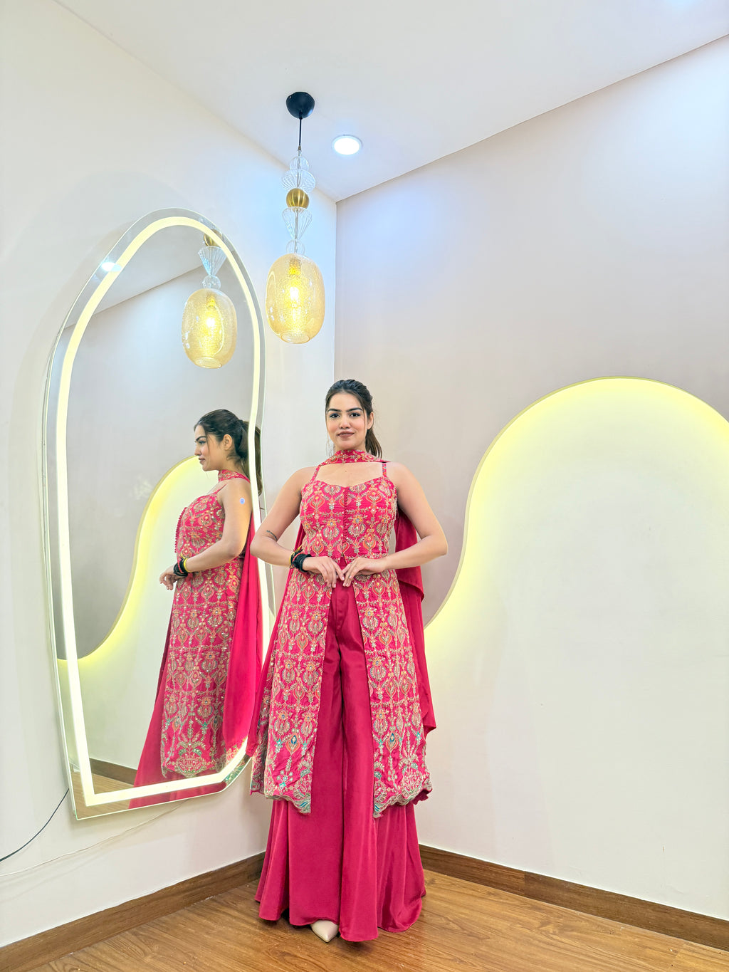 E828 FRONT CUT 3PC SHARARA SUIT