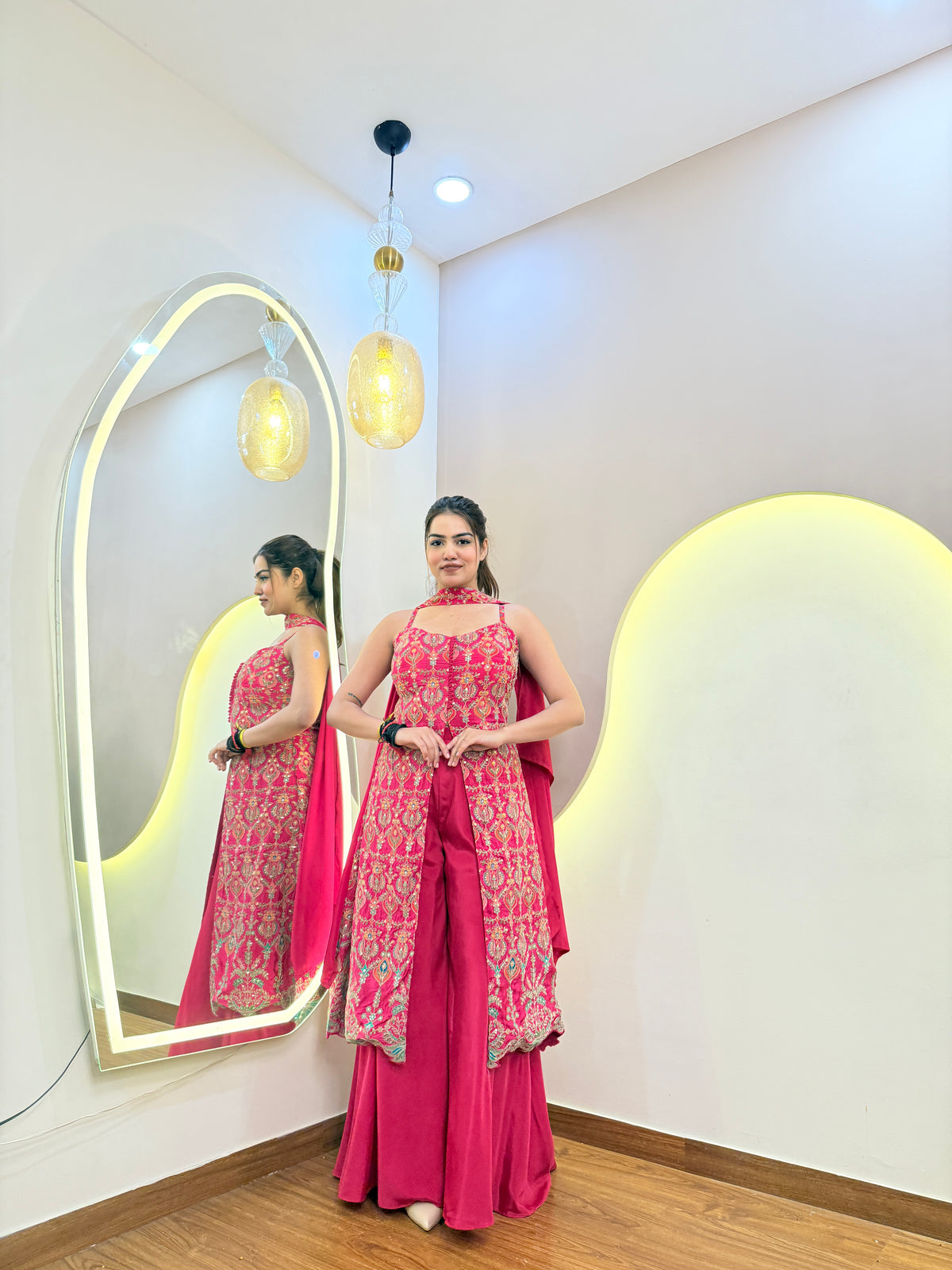 E828 FRONT CUT 3PC SHARARA SUIT