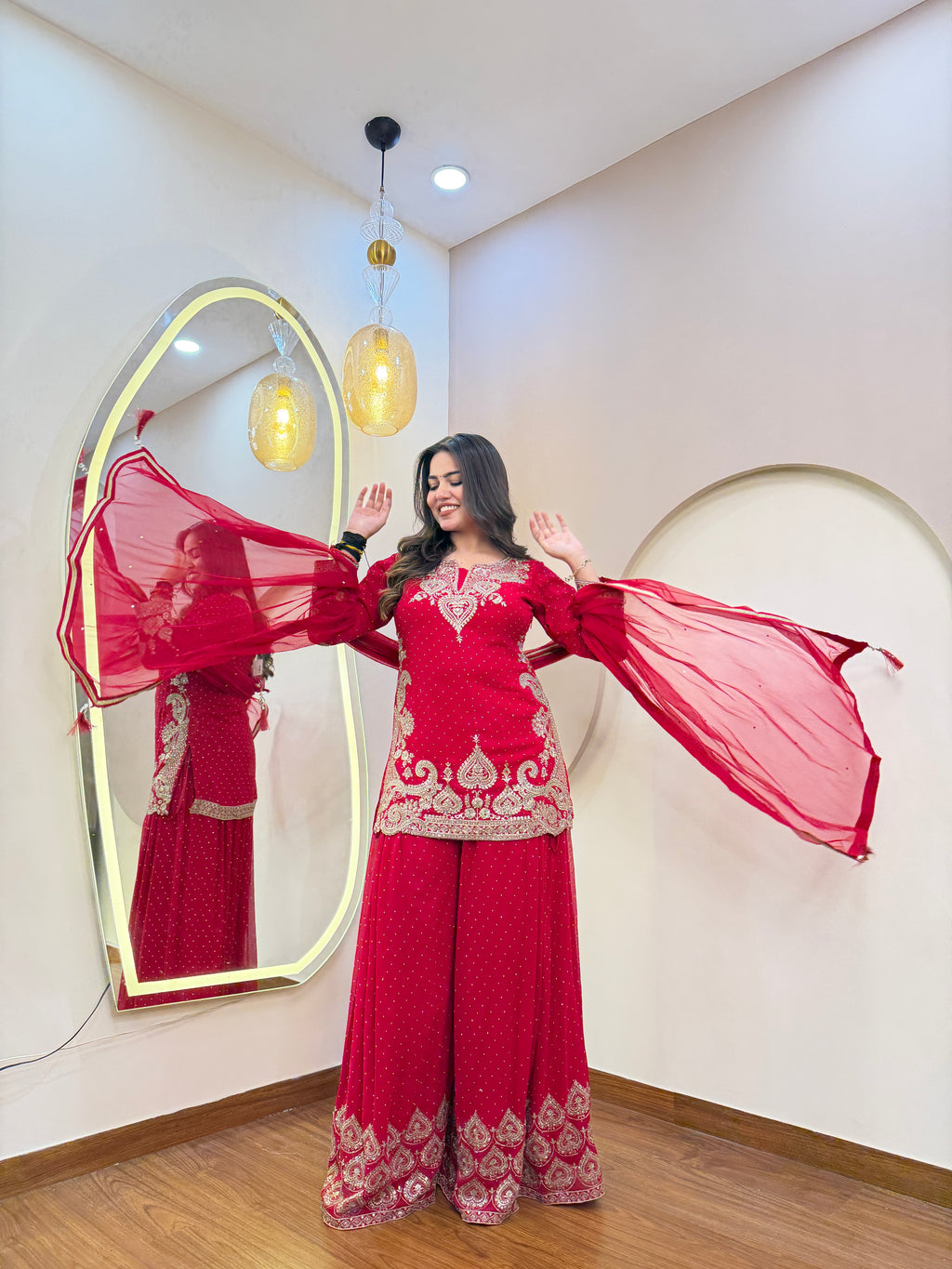 E104 3PC SHARARA SUIT