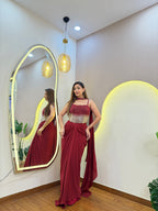 E933 3PC DRAPE SKIRT SET