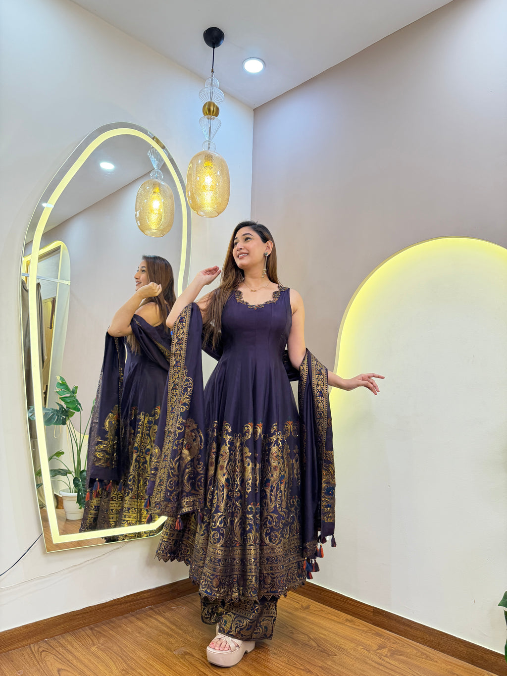 E878 3PC ANARKALI SUIT