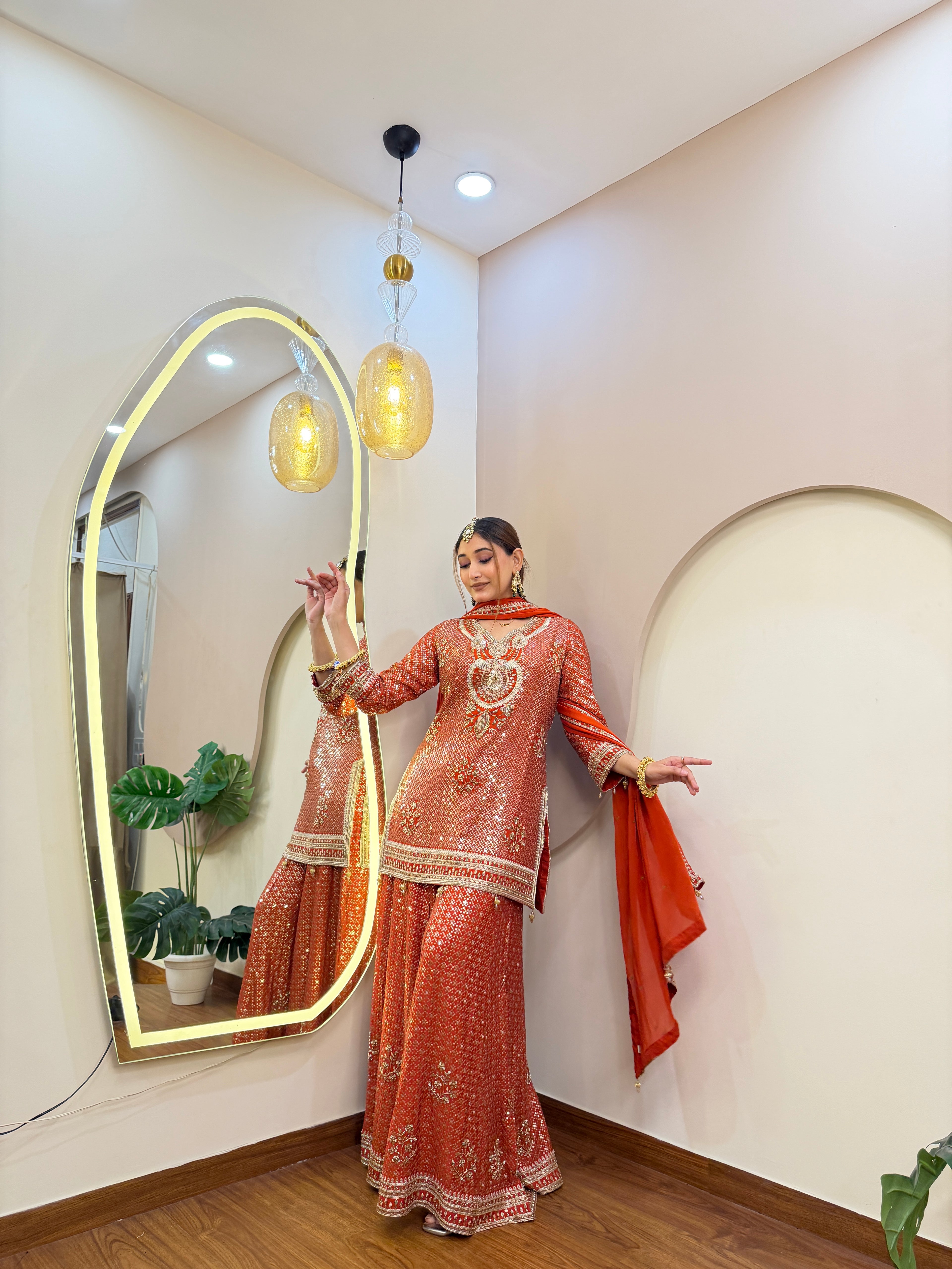 E399 AARFA REGAL SHARARA SUIT