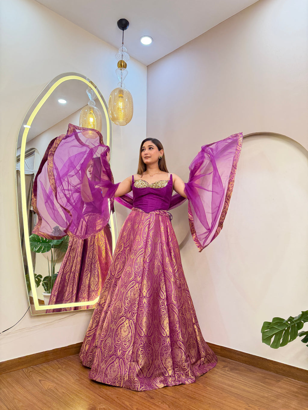 E446 BROCADE LEHENGA