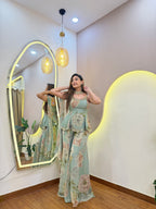 E917 PEPLUM 3PC SHARARA SET