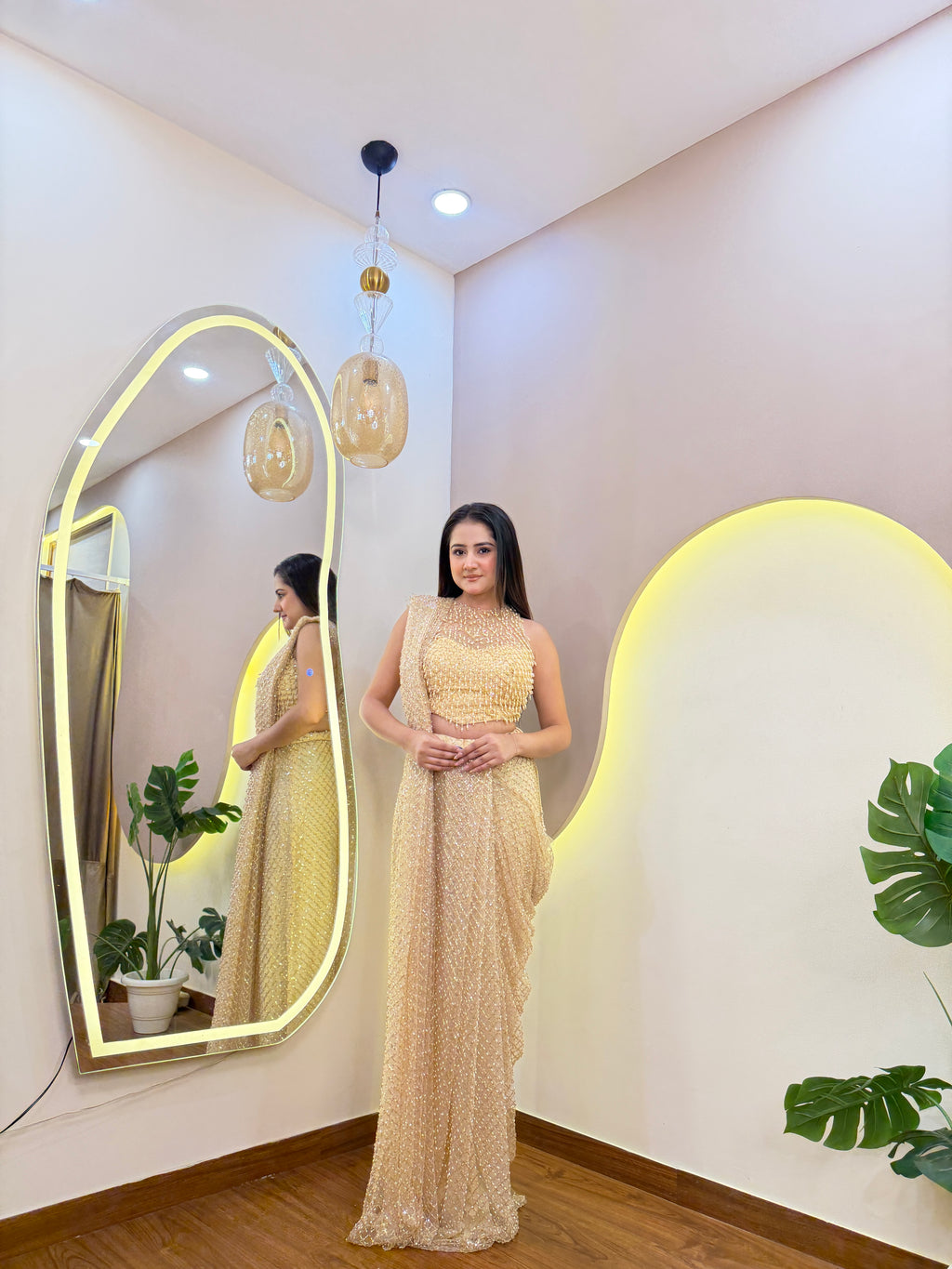 E609 AARFA REGAL DRAPE SAREE