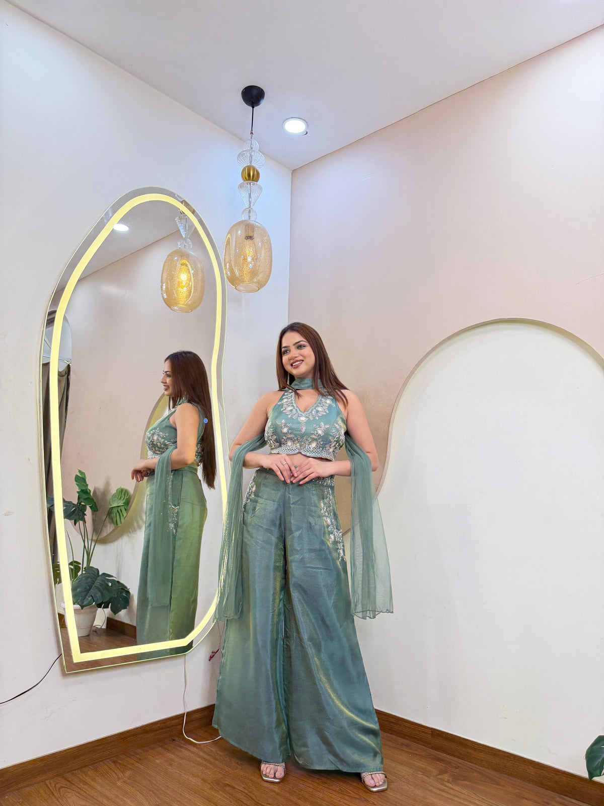 E39 3PC CROP TOP PLAZO SET
