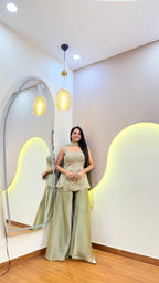 F11 3PC PEPLUM SHARARA SET