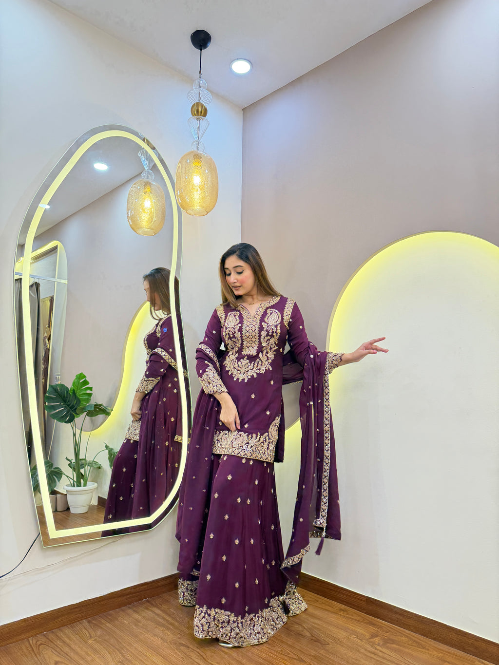 E404 3PC SHARARA SUIT
