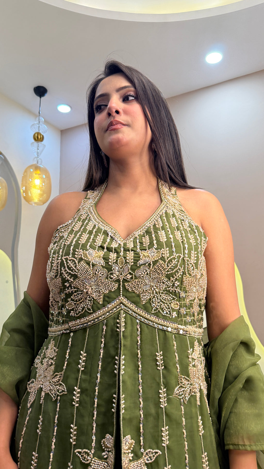 E996 3PC PEPLUM SHARARA SET