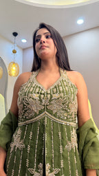 E996 3PC PEPLUM SHARARA SET
