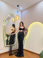 E541 INDO WESTERN DRAPE SAREE