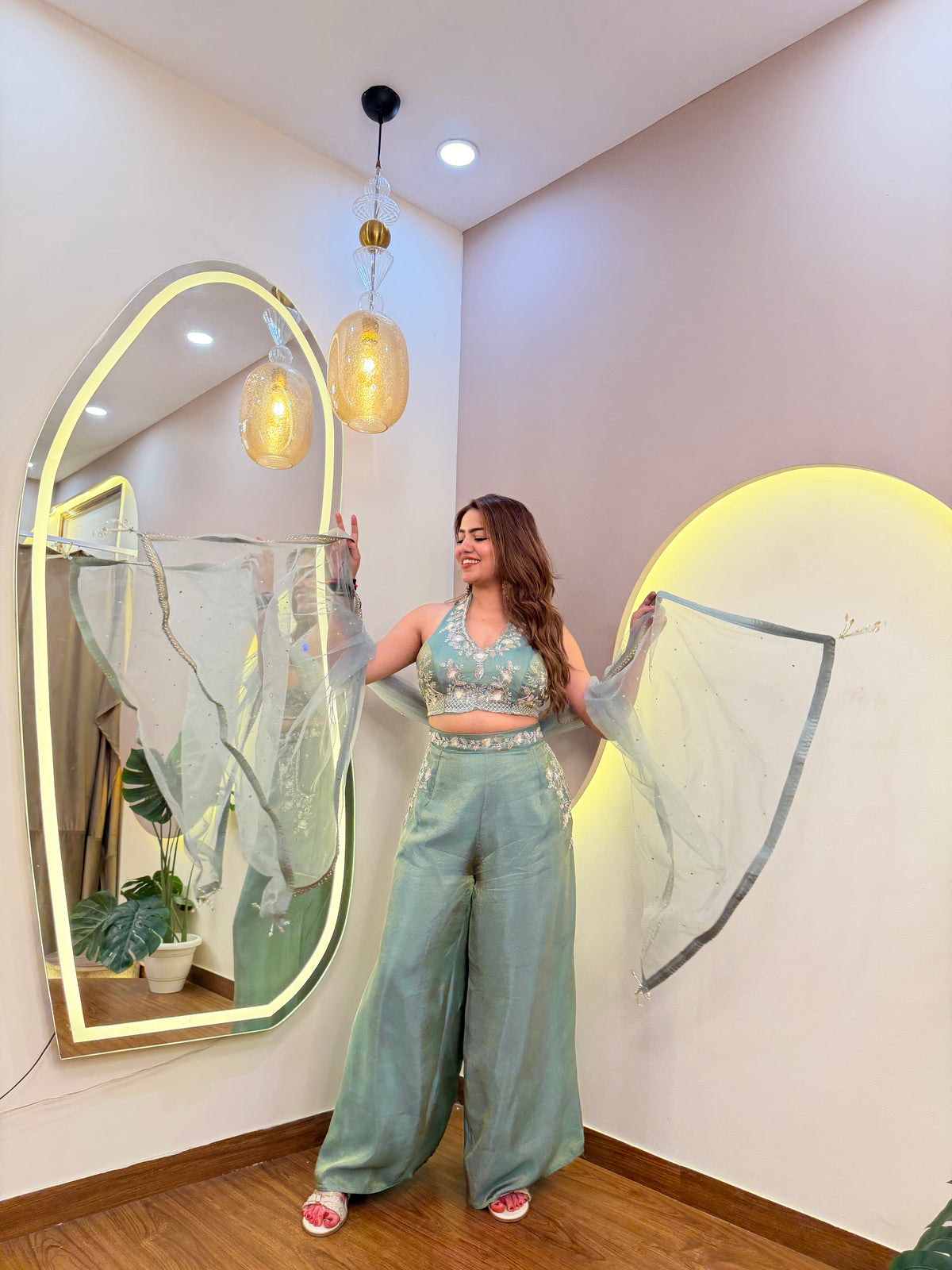 E39 3PC CROP TOP PLAZO SET