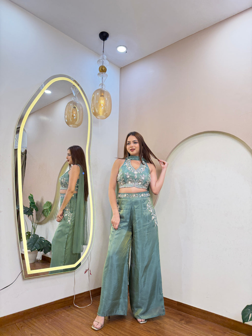 E39 3PC CROP TOP PLAZO SET