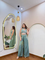 E39 3PC CROP TOP PLAZO SET