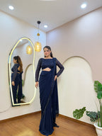 E393 INDO WESTERN DRAPE SAREE
