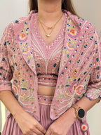 C821 INDO WESTERN JACKET STYLE LEHENGA