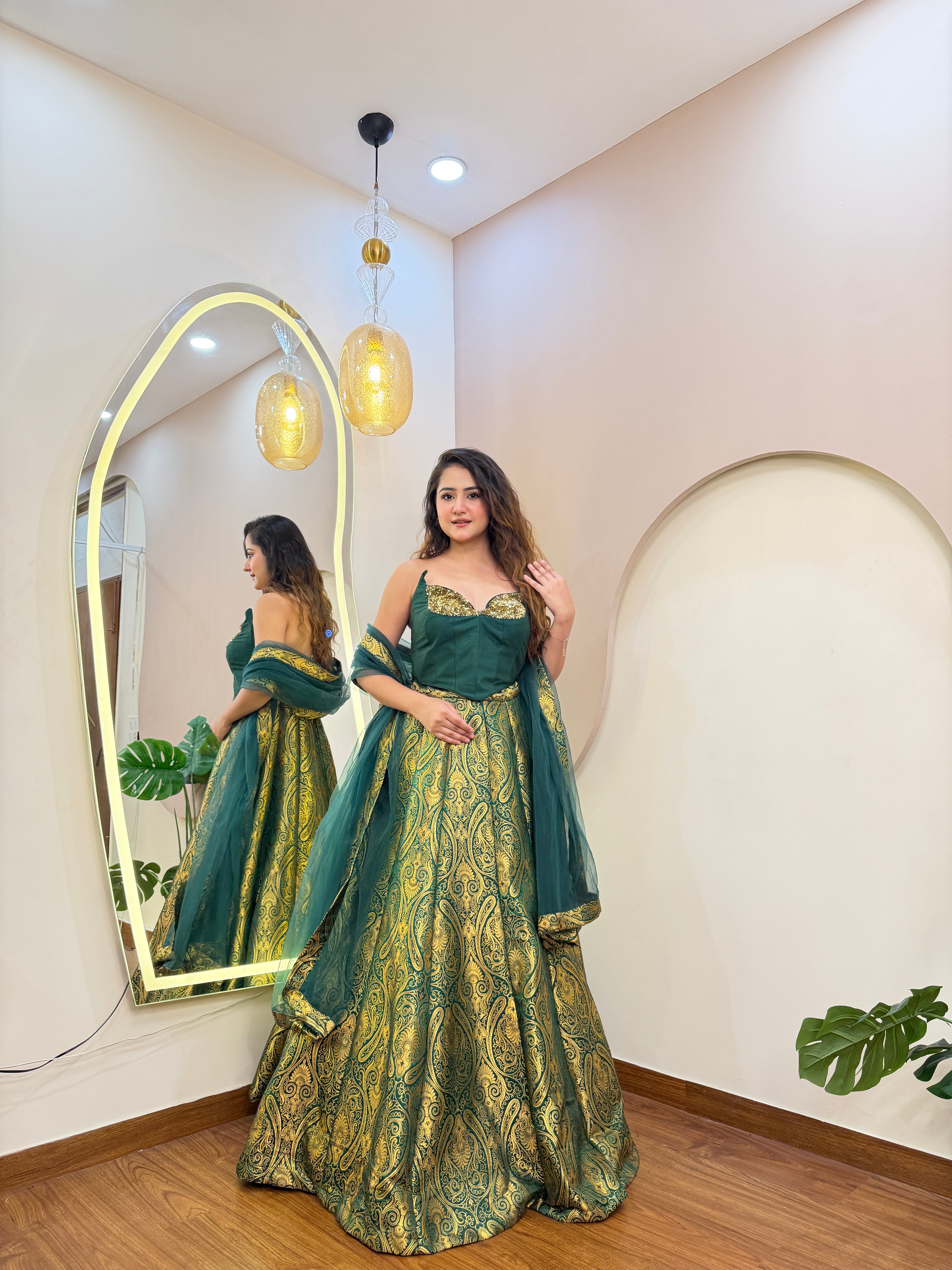 E446 BROCADE LEHENGA