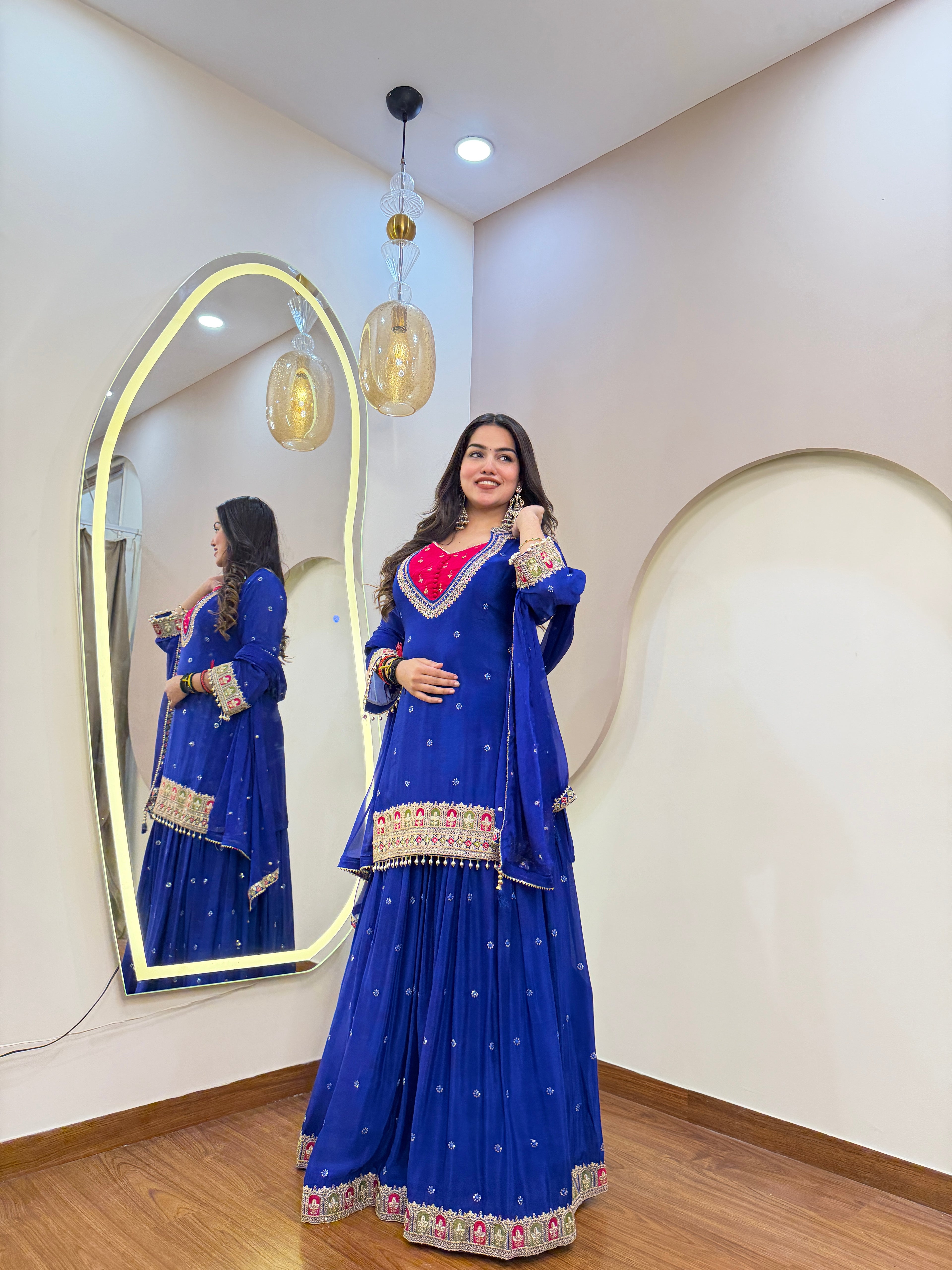 D990 3PC KURTI WITH SKIRT