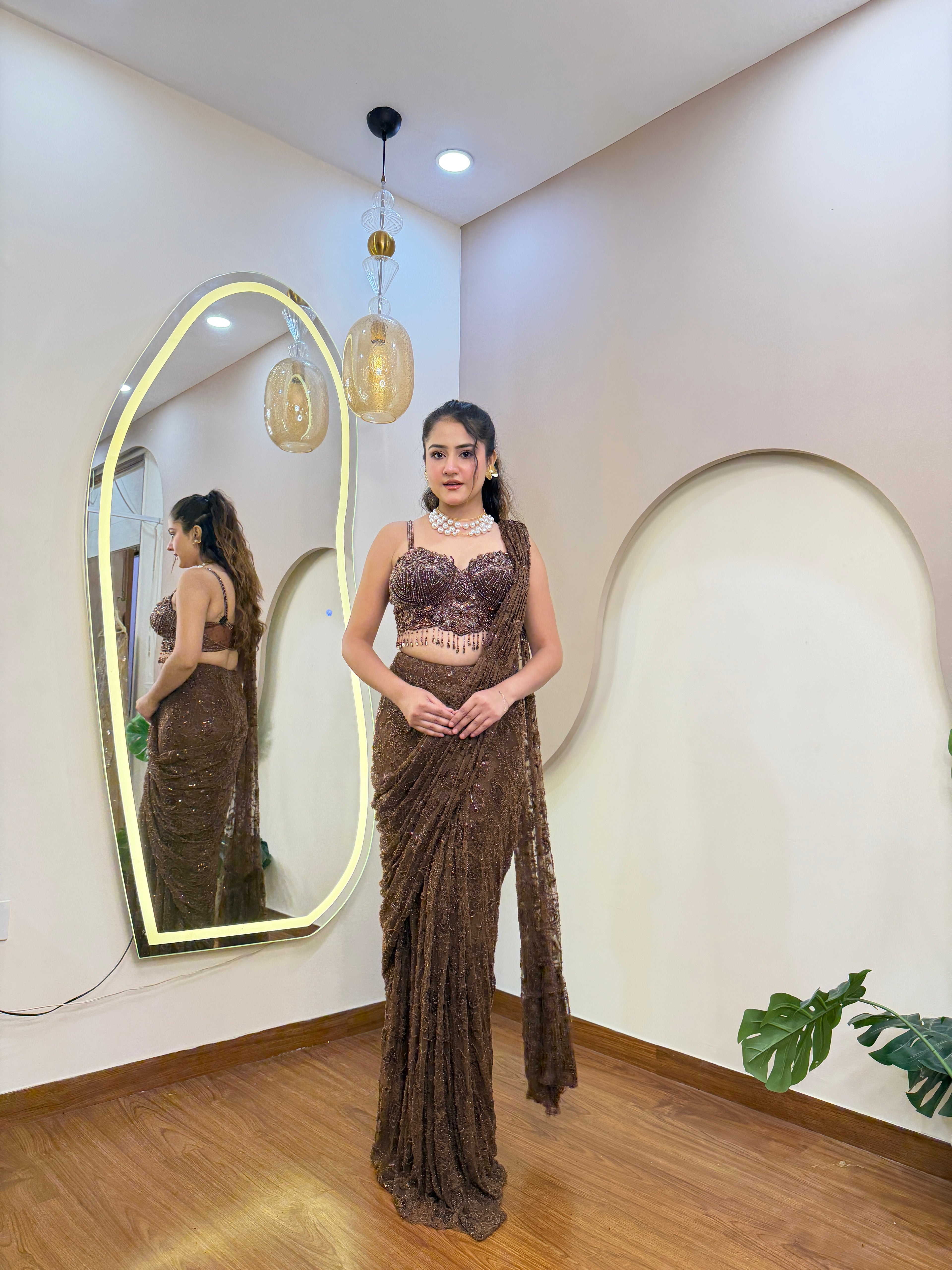 E375 AARFA REGAL DRAPE SAREE