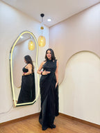 E111 INDO WESTERN DRAPE SAREE