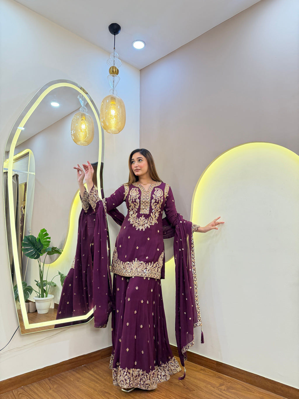 E404 3PC SHARARA SUIT
