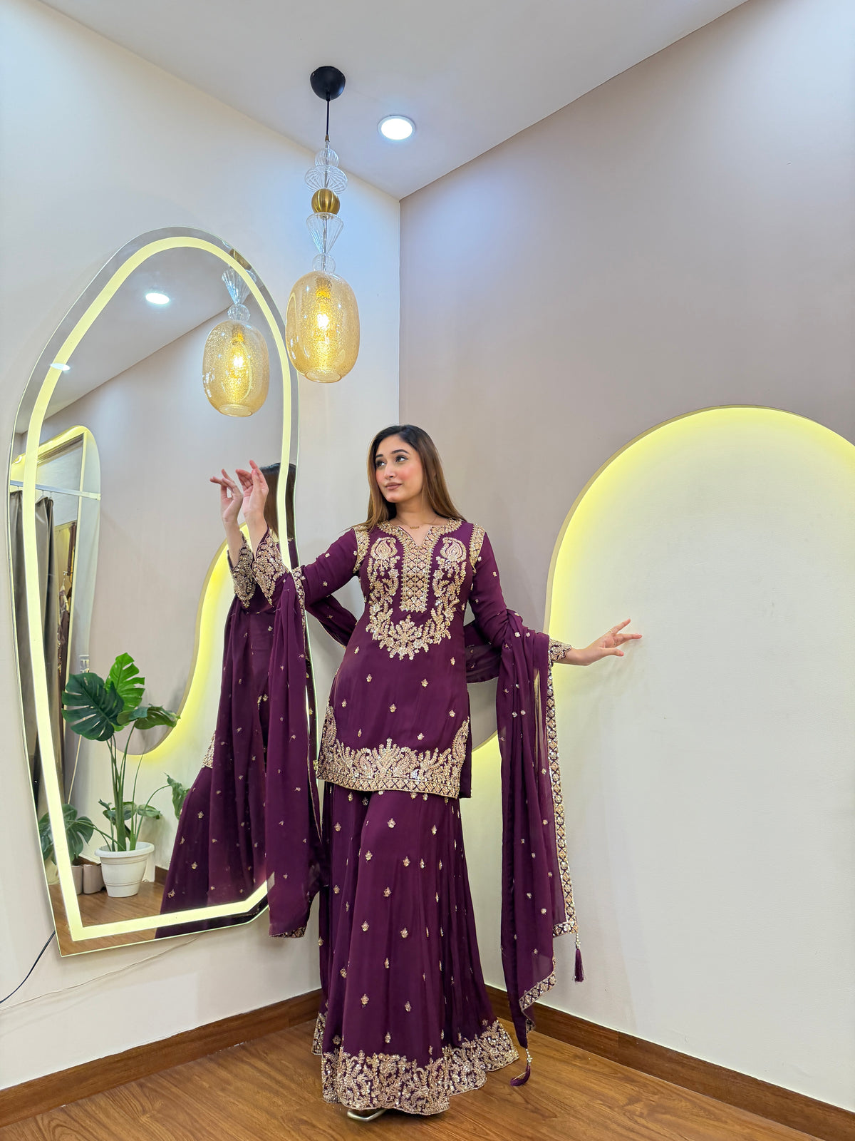 E404 3PC SHARARA SUIT