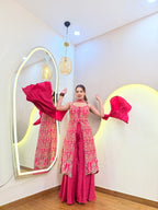 E828 FRONT CUT 3PC SHARARA SUIT