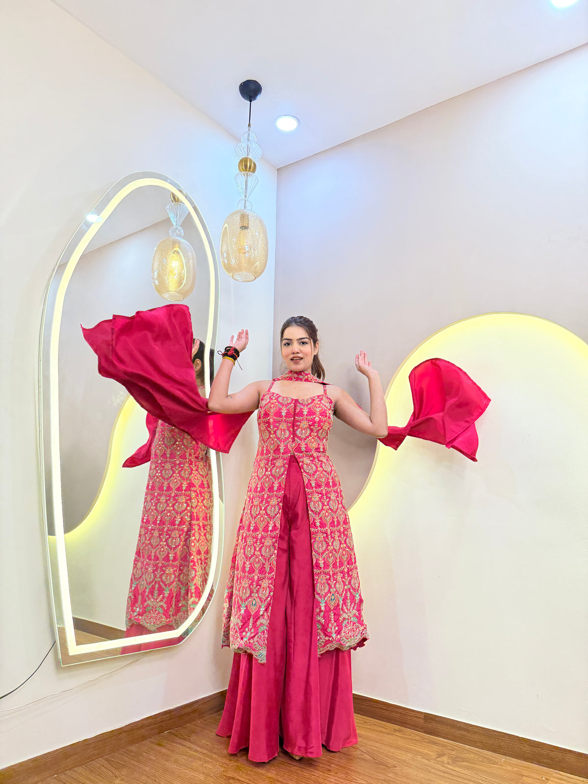 E828 FRONT CUT 3PC SHARARA SUIT