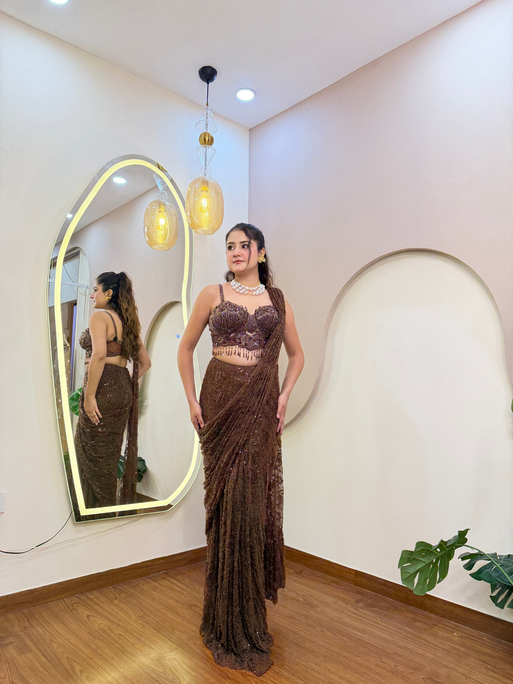 E375 AARFA REGAL DRAPE SAREE