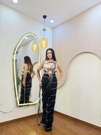 E145 INDO WESTERN DRAPE SAREE