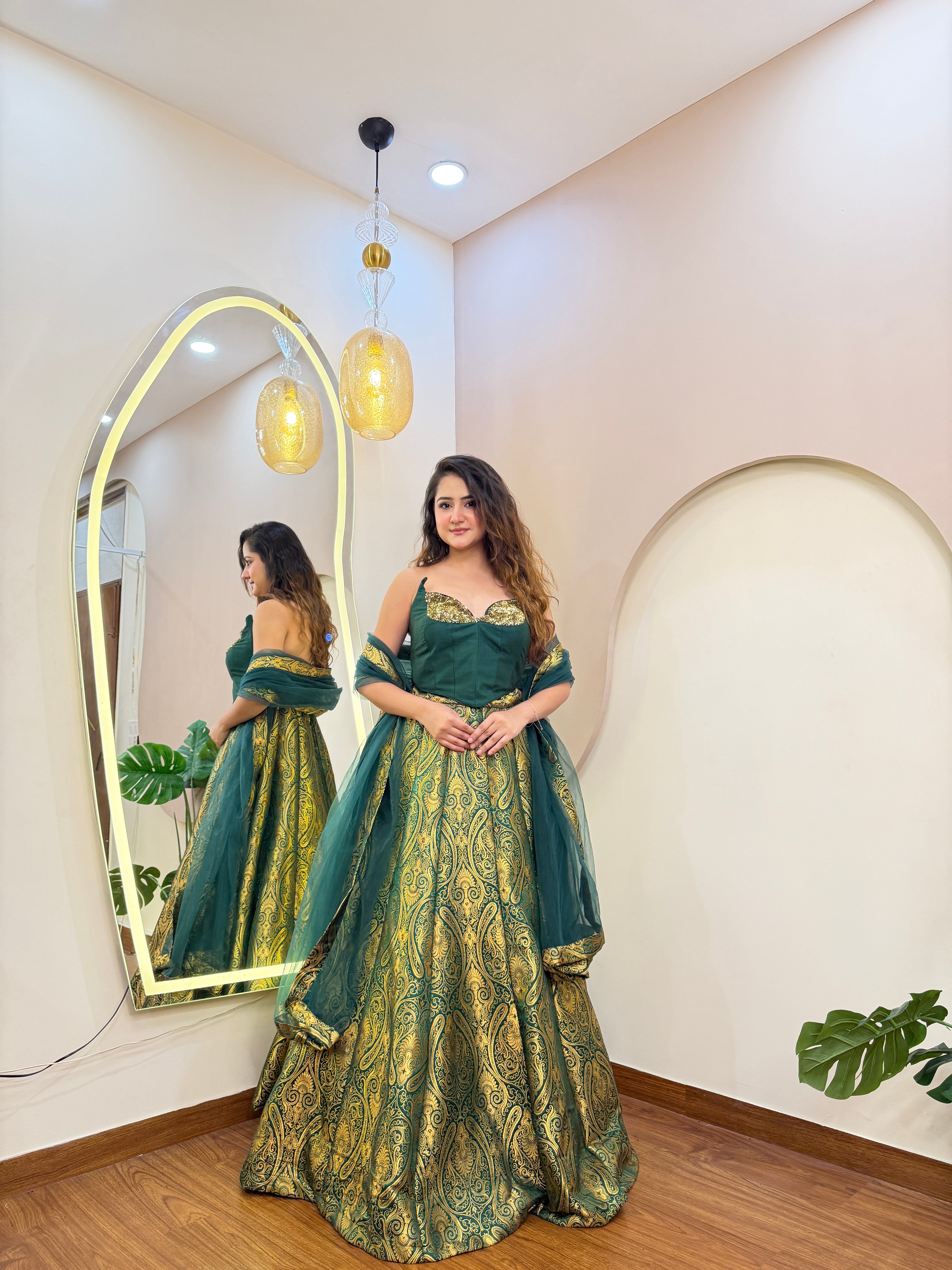 E446 BROCADE LEHENGA