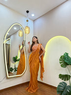 E719 INDO WESTERN DRAPE SAREE