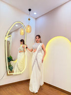 E612 INDO WESTERN DRAPE SAREE