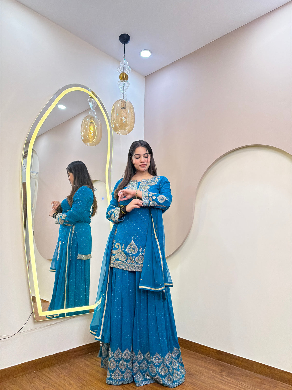 E104 3PC SHARARA SUIT