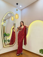 E571 INDO WESTERN DRAPE SAREE
