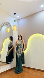 F23 INDO WESTERN DRAPE SAREE