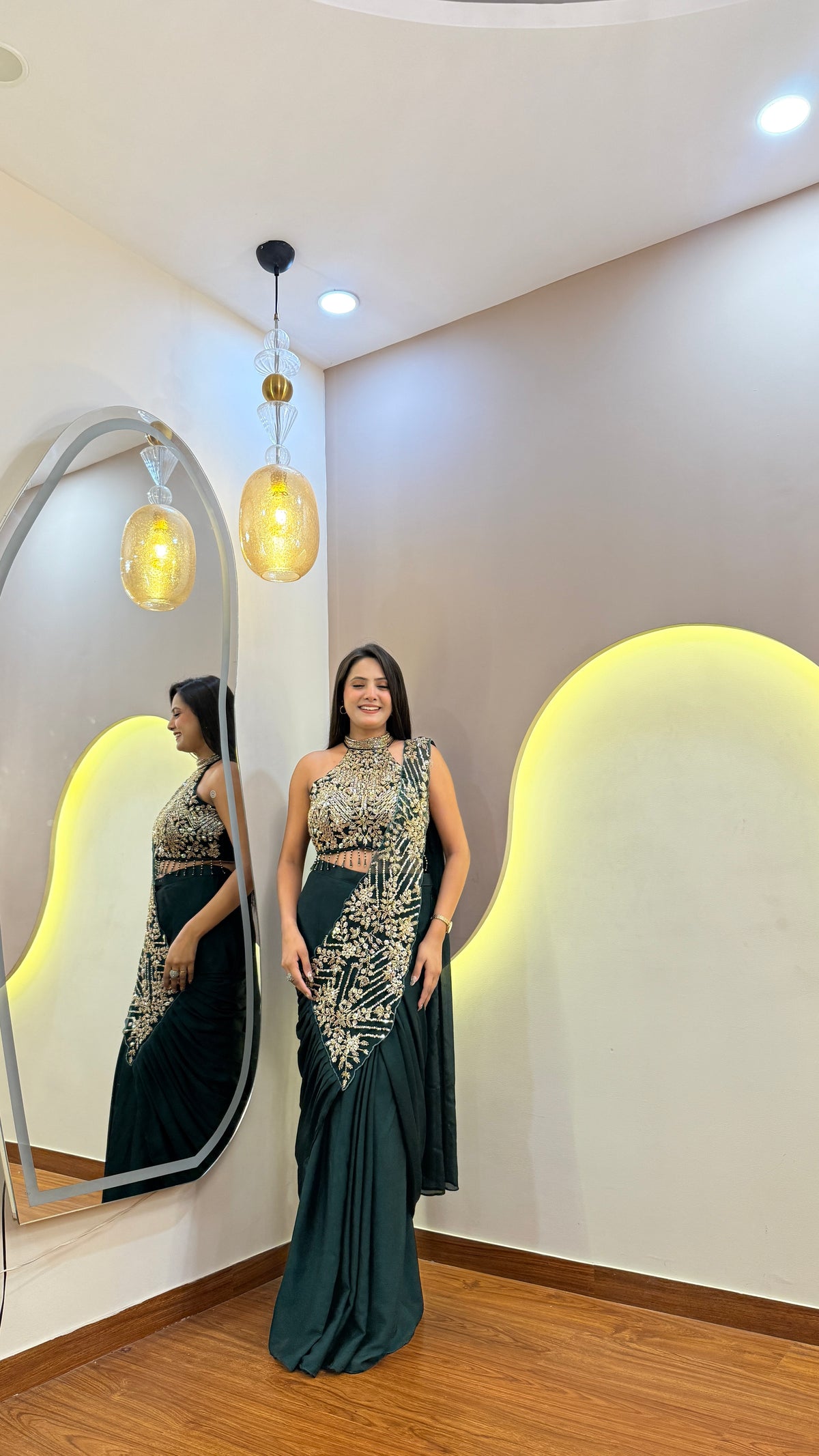 F23 INDO WESTERN DRAPE SAREE
