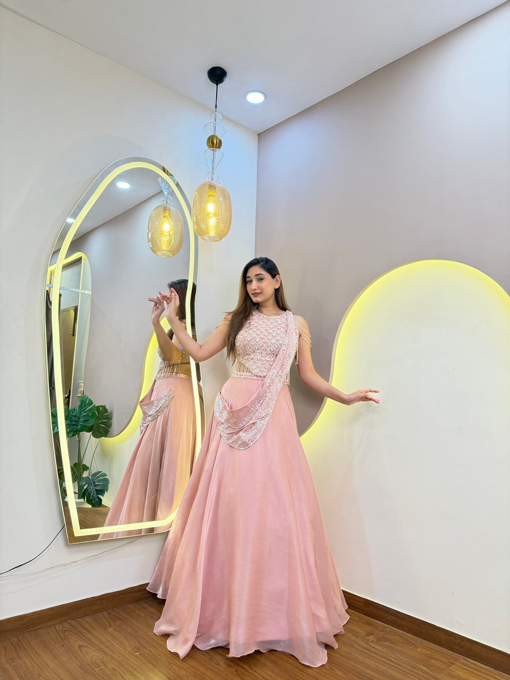 E748 DRAPE LEHENGA