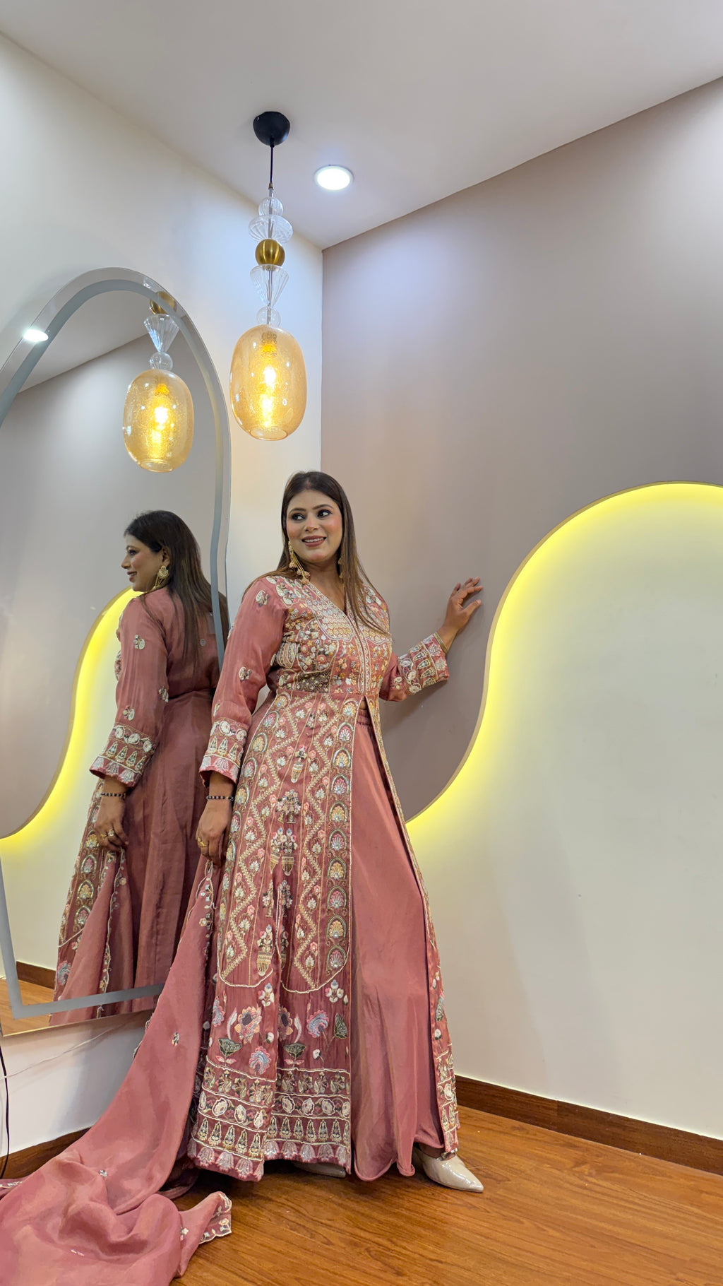 F72 ANARKALI WITH SKIRT SET