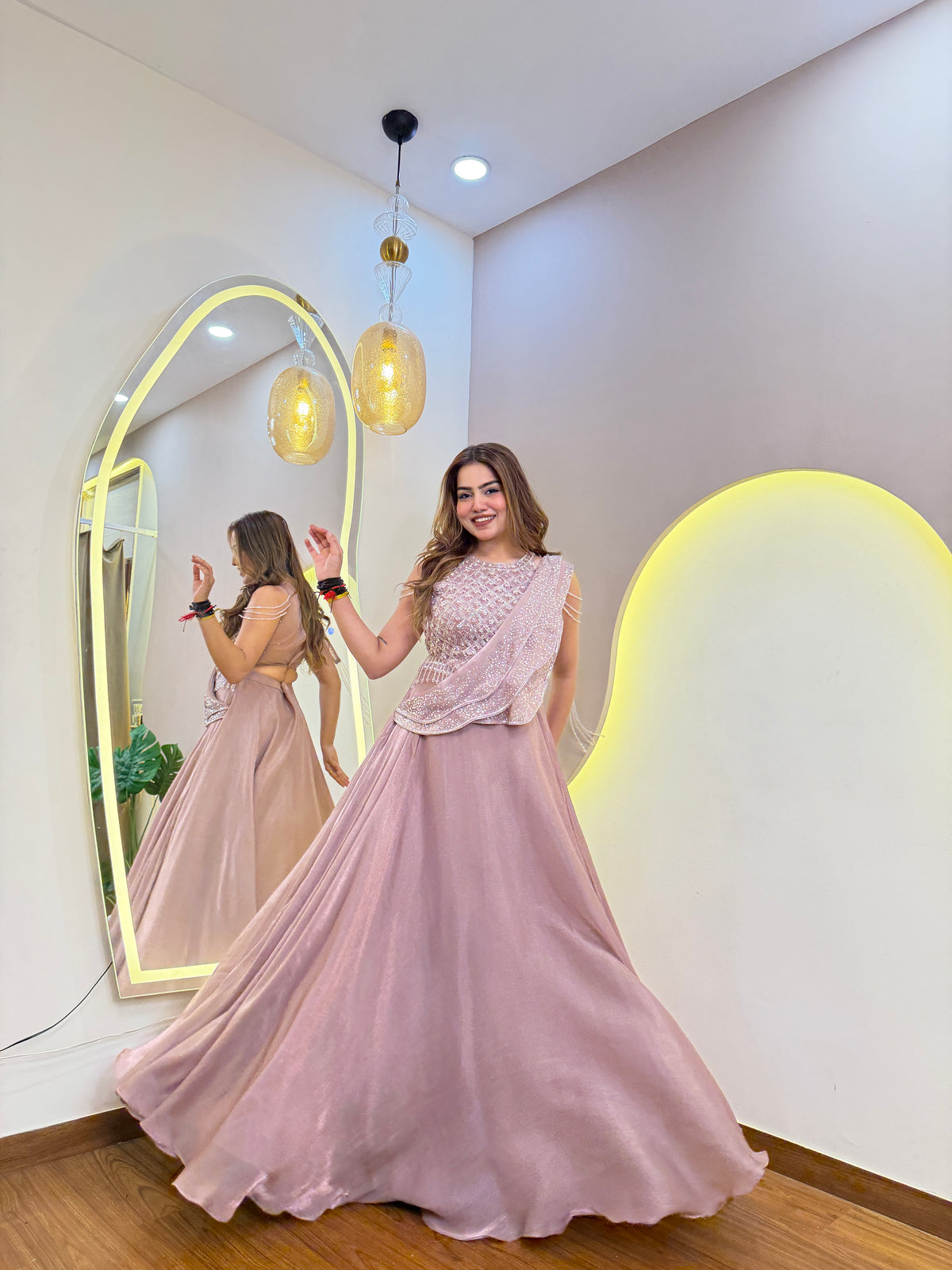 E748 DRAPE LEHENGA