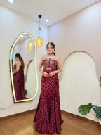 E420 INDO WESTERN CROP TOP LEHENGA