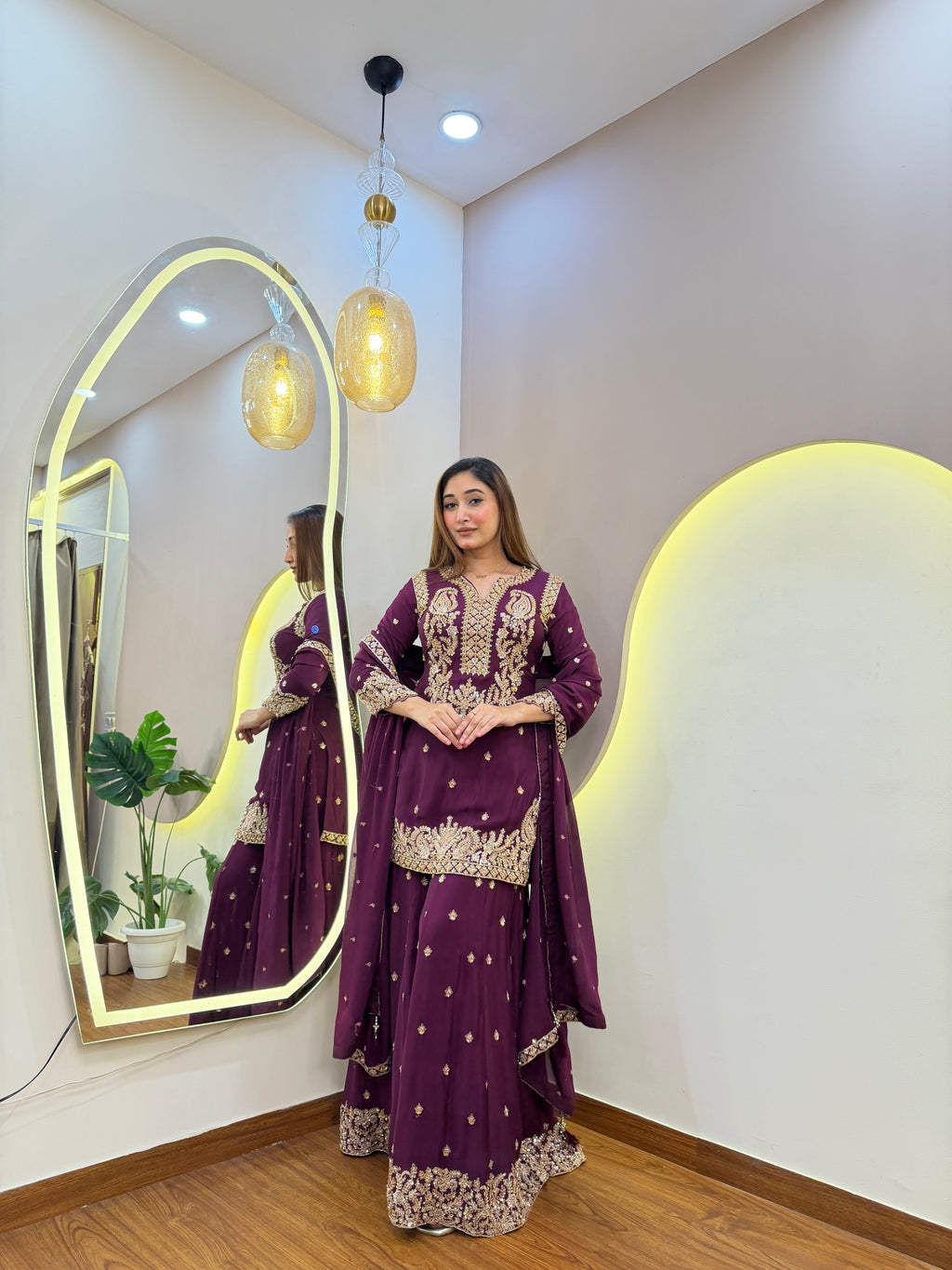E404 3PC SHARARA SUIT
