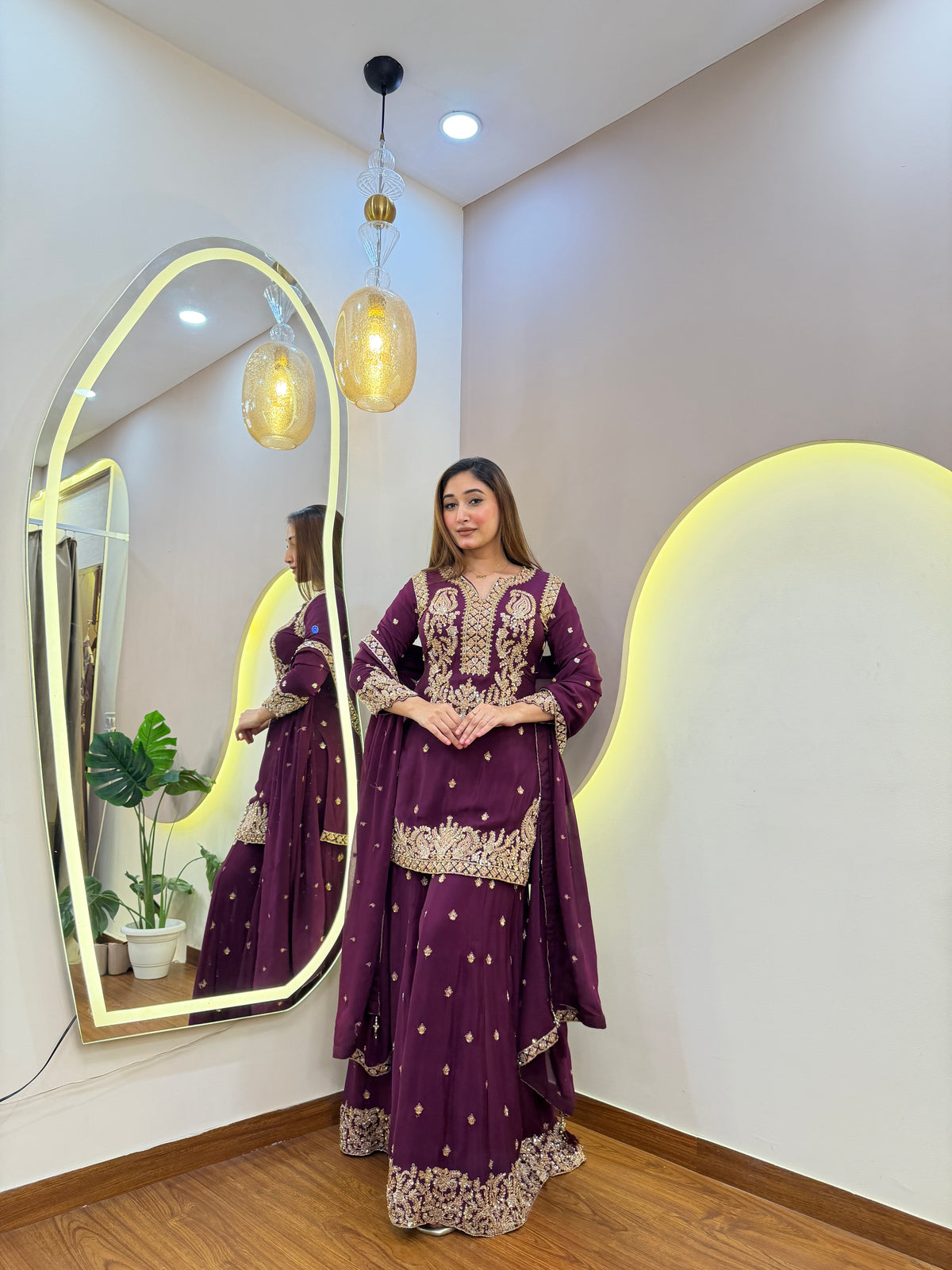E404 3PC SHARARA SUIT