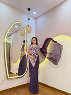 E635 INDO WESTERN DRAPE SAREE