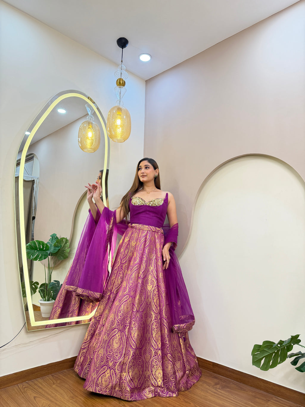 E446 BROCADE LEHENGA