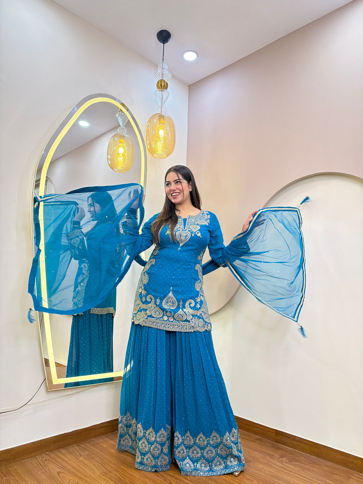E104 3PC SHARARA SUIT