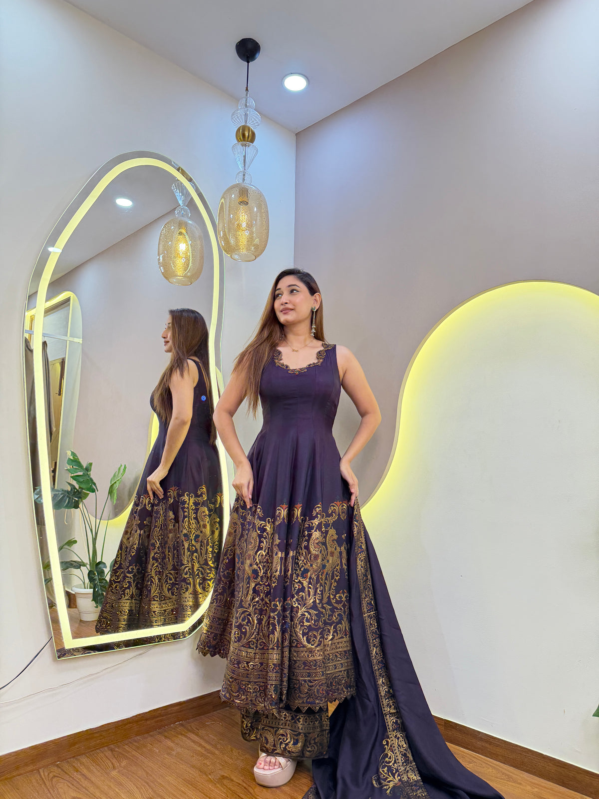 E878 3PC ANARKALI SUIT