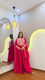 F103 3PC PLAZO WITH CAPE SET