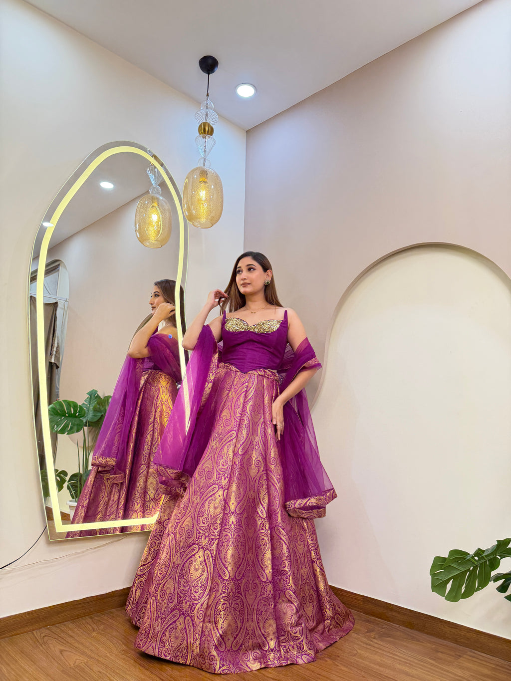 E446 BROCADE LEHENGA